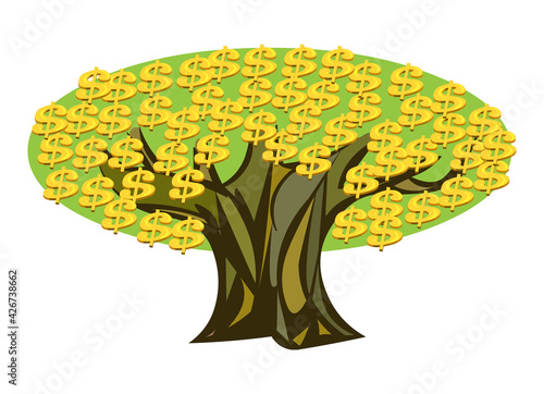 Dollar tree money concept vector illustration