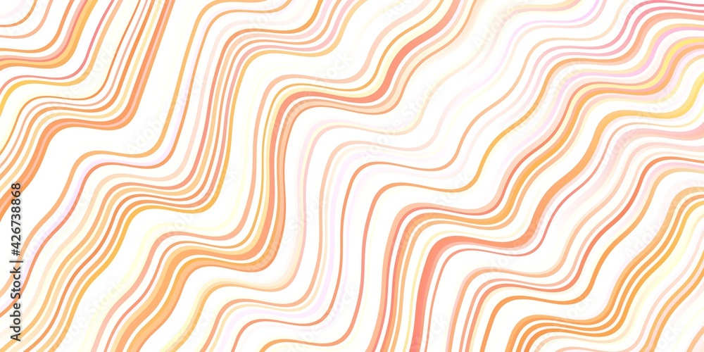 Light Orange vector template with curved lines. Light Orange vector template with curved lines.
