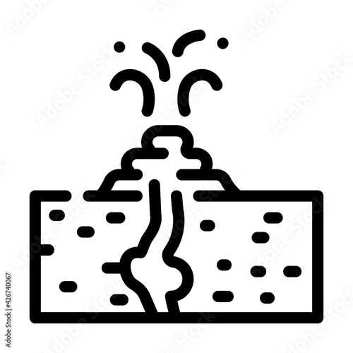 mud volcano line icon vector. mud volcano sign. isolated contour symbol black illustration photo