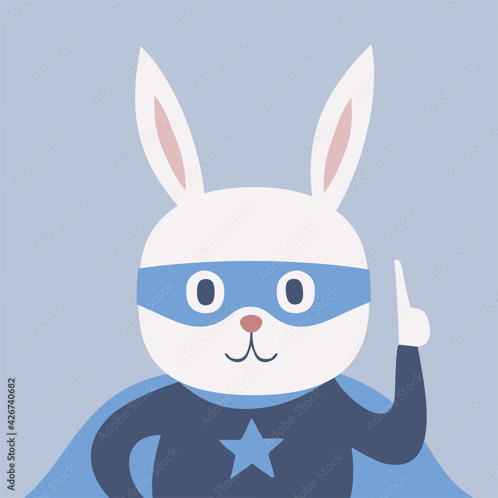 Design of rabbit hero illustration Design of rabbit hero illustration