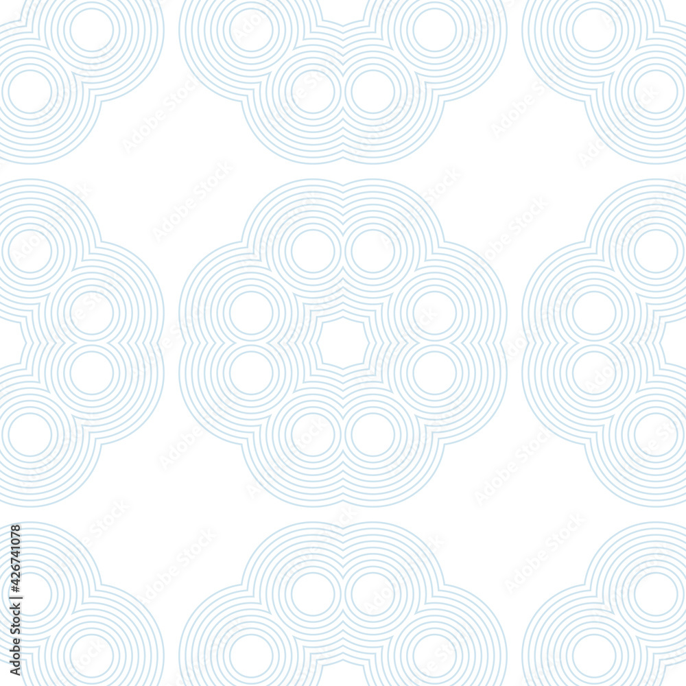 Abstract fantasy striped thin line round geometric seamless pattern. Creative mosaic, tile background.