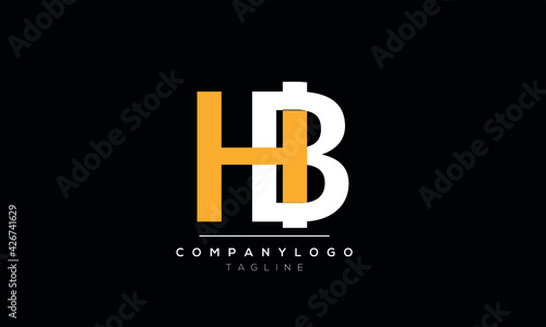 Abstract Letter Initial HB BH Vector Logo Design Template