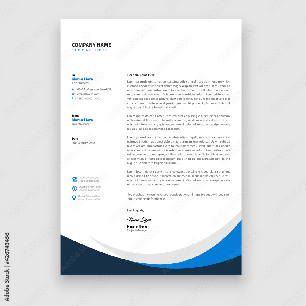 Obraz premium Business concept style modern letter head templates for your project design, Vector illustration.