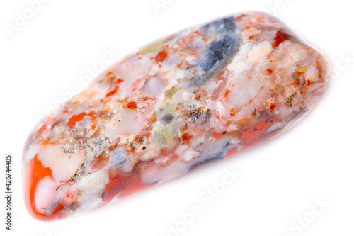 brecciated jasper, isolate on white background photo