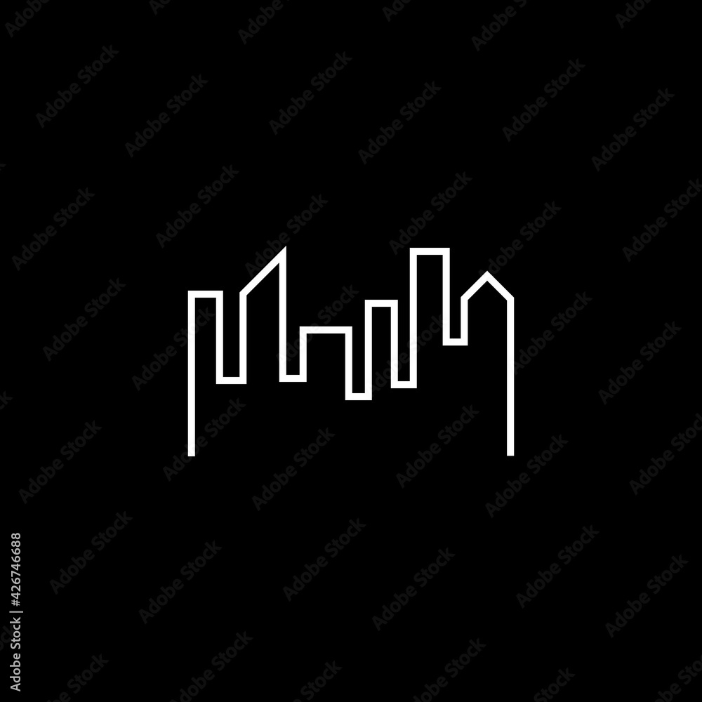 Skyline icon isolated on dark background Skyline icon isolated on dark background