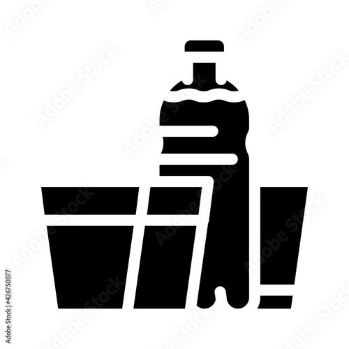 daily water intake glyph icon vector. daily water intake sign. isolated contour symbol black illustration