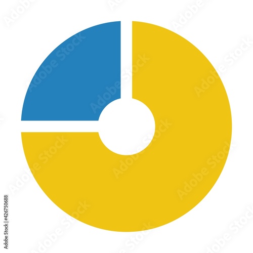 Pie chart icon vector graph diagram symbol for big data analytics reports and statistics information in a flat color illustration