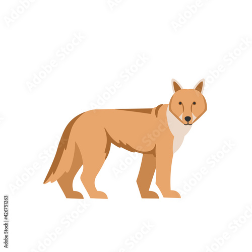 Cartoon antelope on a white background.Flat cartoon illustration for kids.
