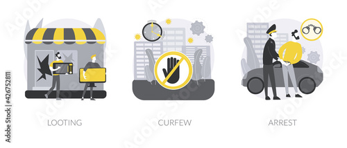 Public protest abstract concept vector illustrations.