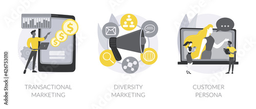 Marketing strategies abstract concept vector illustrations.