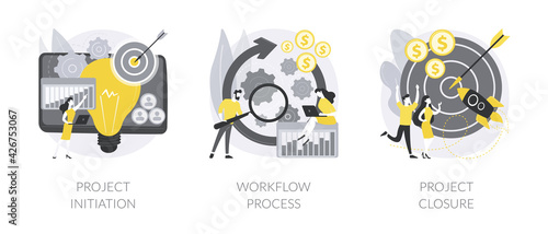 Project implementation abstract concept vector illustrations.
