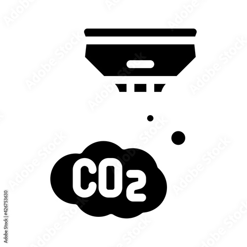 co2 sensor glyph icon vector. co2 sensor sign. isolated contour symbol black illustration photo