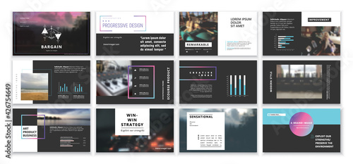 Original orange and black Presentation templates or corporate booklet. 
Easy Use in creative flyer and style info banner, trendy strategy mockups. 
Simple modern Slideshow or Startup. ppt. 
