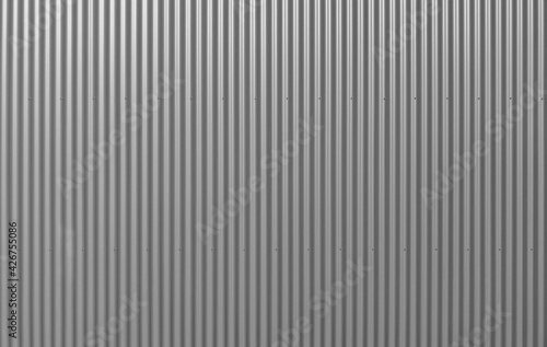 corrugated iron sheet, aluminum Facade of a warehouse as background texture