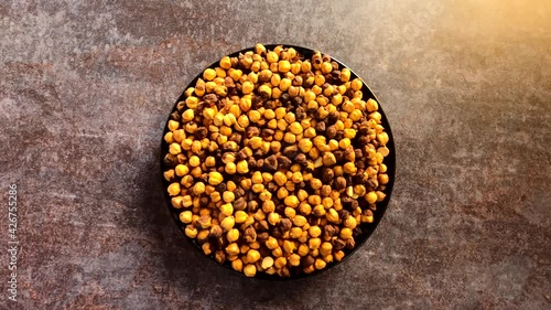 Dried roasted black chickpeas snack food