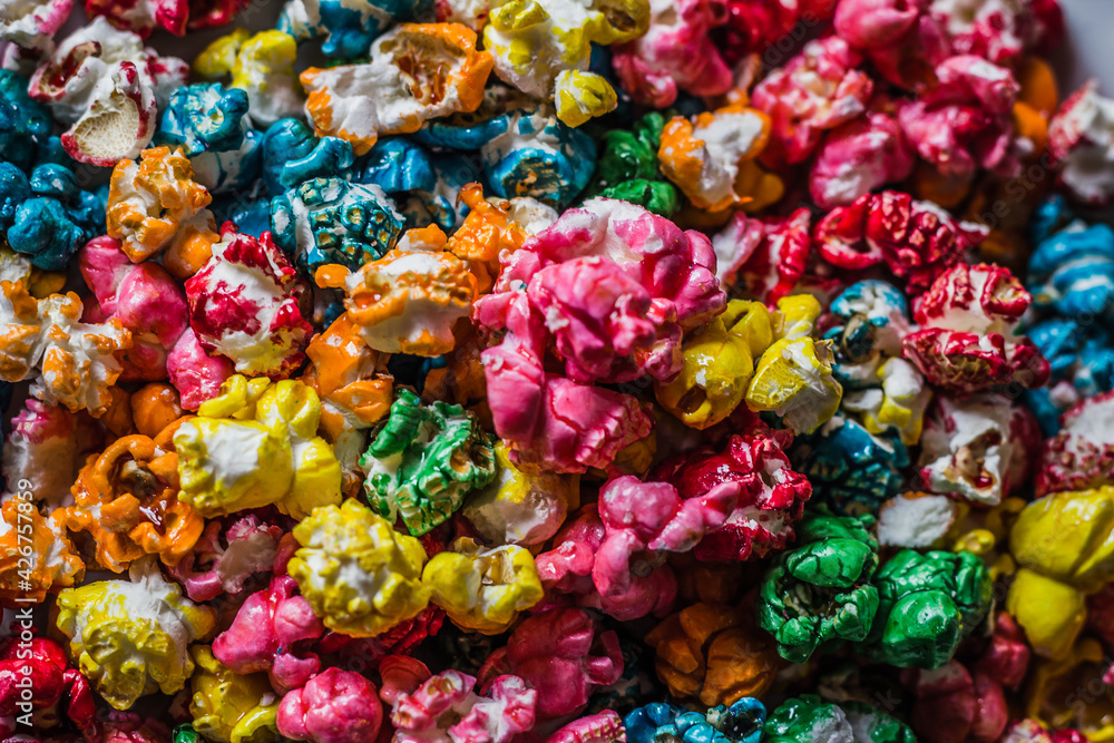 colorful sweet popcorn