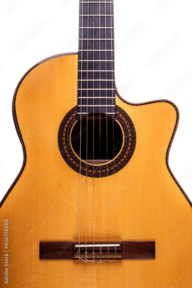 Fototapeta premium electroacoustic guitar isolated on white background