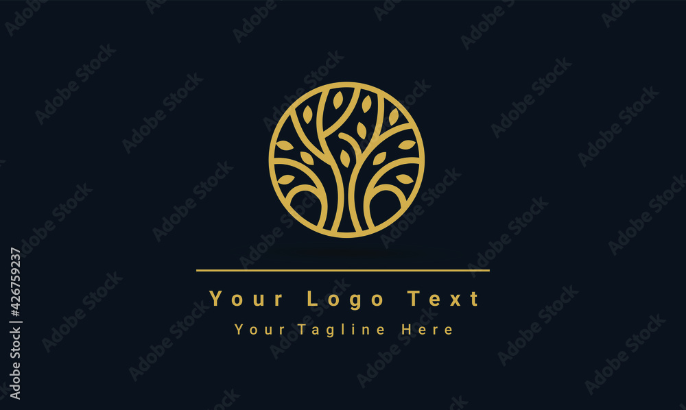 Naklejka premium Tree vector icon. Nature trees vector illustration logo design.