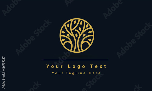 Tree vector icon. Nature trees vector illustration logo design.