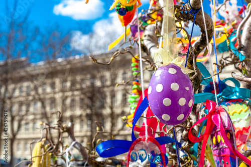 Easter decoration in the city streets