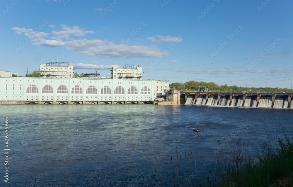 Volkhov HYDROELECTRIC POWER station-hydro power station on river Volkhov, Russia..