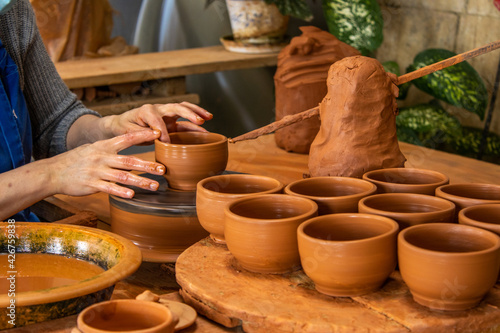 Photos Working hands, traditional manufacture, Azores travel destination