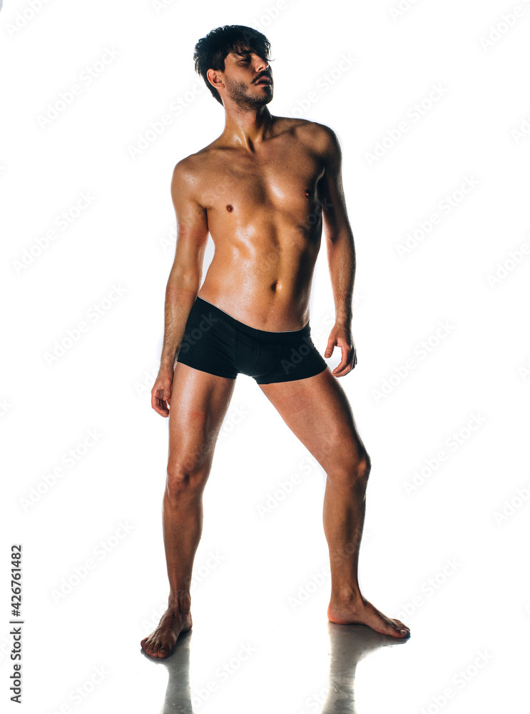 Strong handsome fitness sports man in underwear Strong handsome fitness sports man in underwear