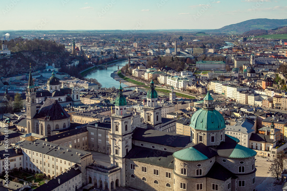 panorama of the Austrian city of Salzburg