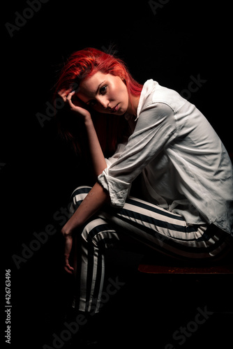 Beautiful redhead female model