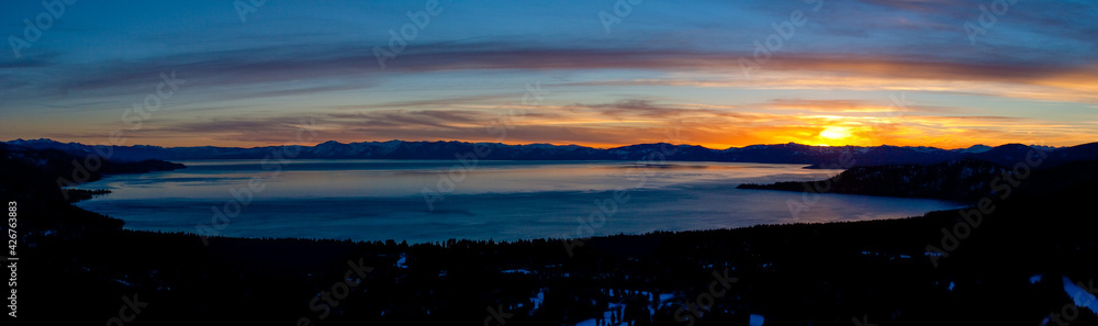 Sunset Over Lake Tahoe, Panoramic