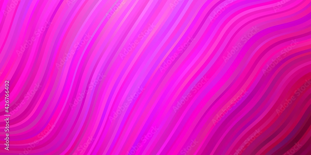 Light Pink vector template with curved lines. Light Pink vector template with curved lines.