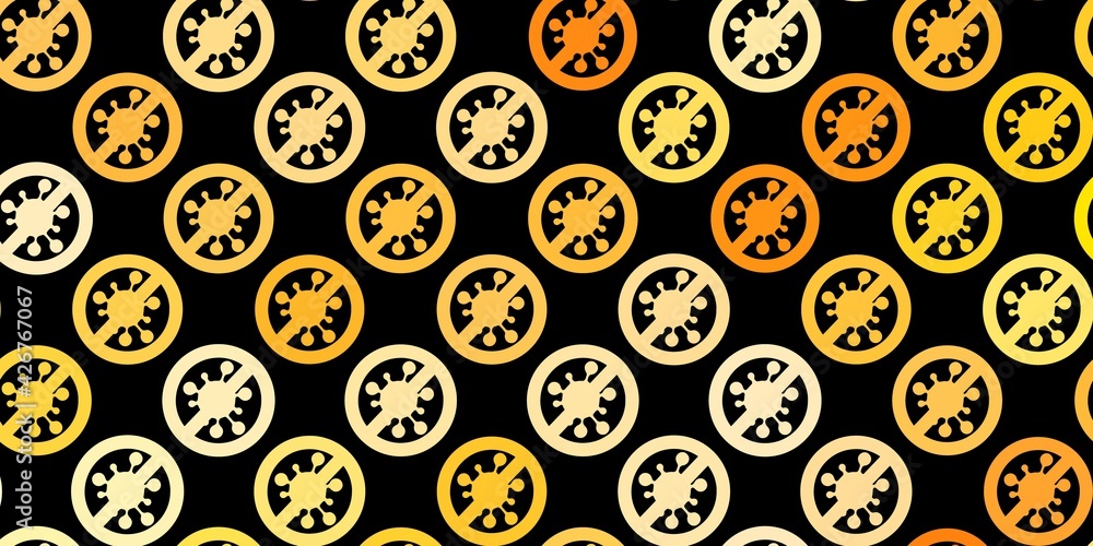 Dark Orange vector backdrop with virus symbols. Dark Orange vector backdrop with virus symbols.