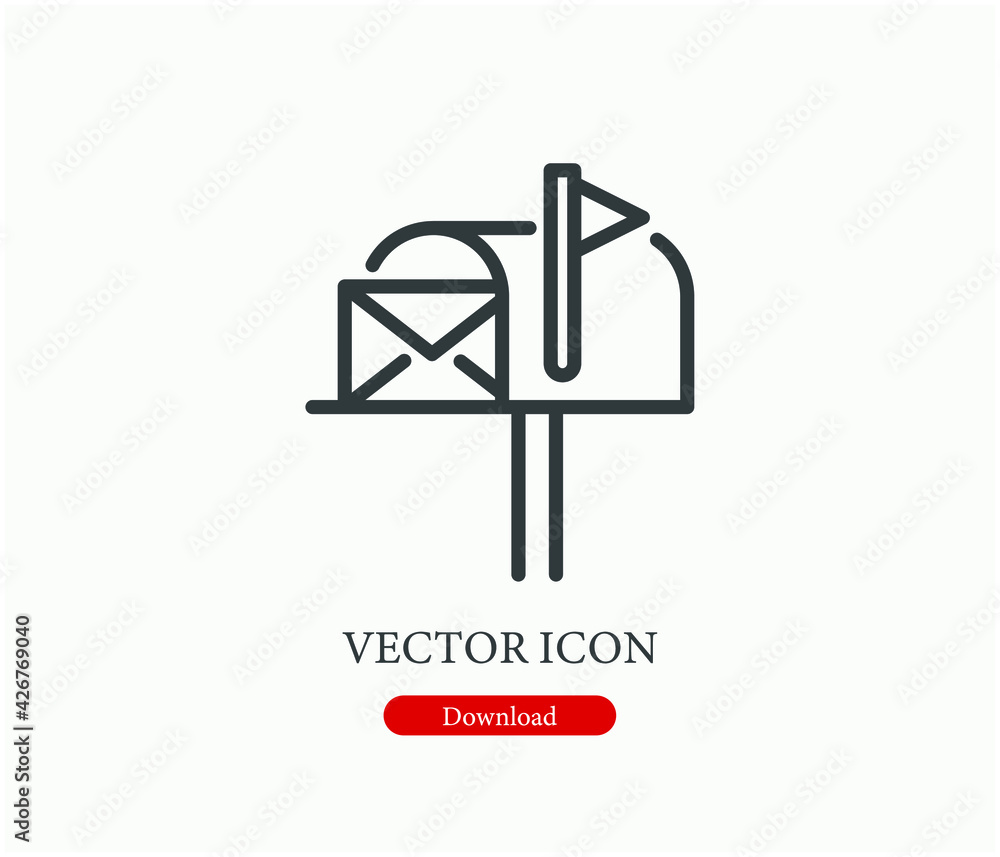 Mailed vector icon. Editable stroke. Linear style sign for use on web design and mobile apps, logo. Symbol illustration. Pixel vector graphics - Vector Mailed vector icon. Editable stroke. Linear style sign for use on web design and mobile apps, logo. Symbol illustration. Pixel vector graphics - Vector