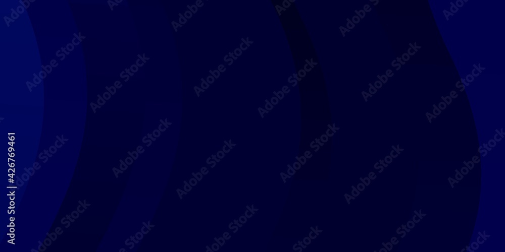 Obraz premium Dark BLUE vector background with curved lines.