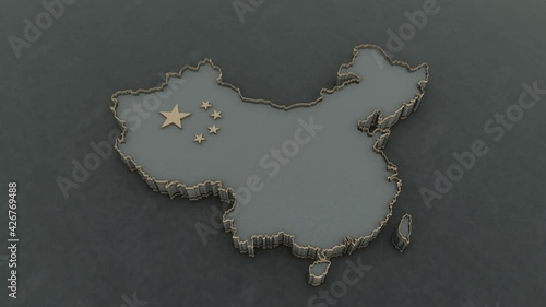 3D animation of the map of china photo