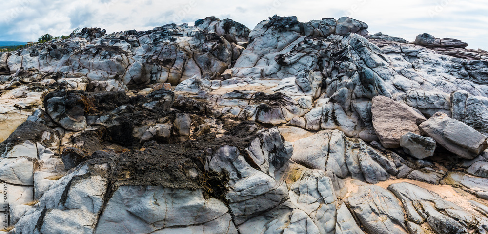 Eroded Lava Formations on Makaluapuna Point, Kapalua, Maui, Hawaii, USA