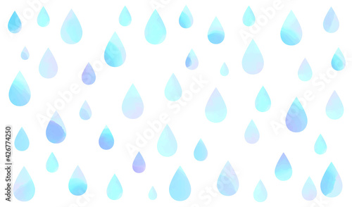 水彩しずく模様(クリアブルー）