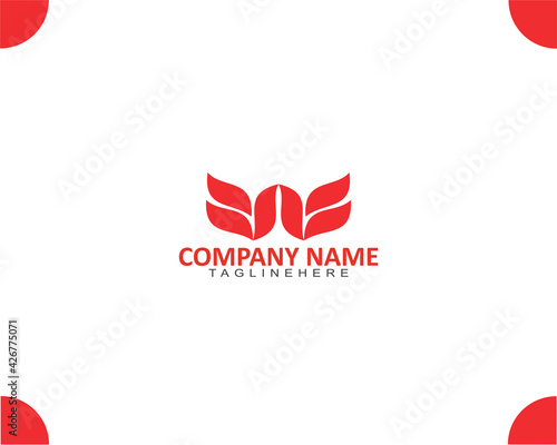 Bird wings organic logo design