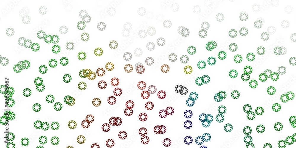 Light green vector background with bubbles.