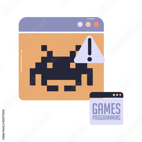 Isolated alert virus programming computer tecnology web icon- Vector