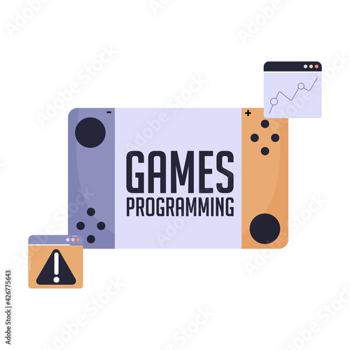 Isolated games programming computer tecnology web icon- Vector