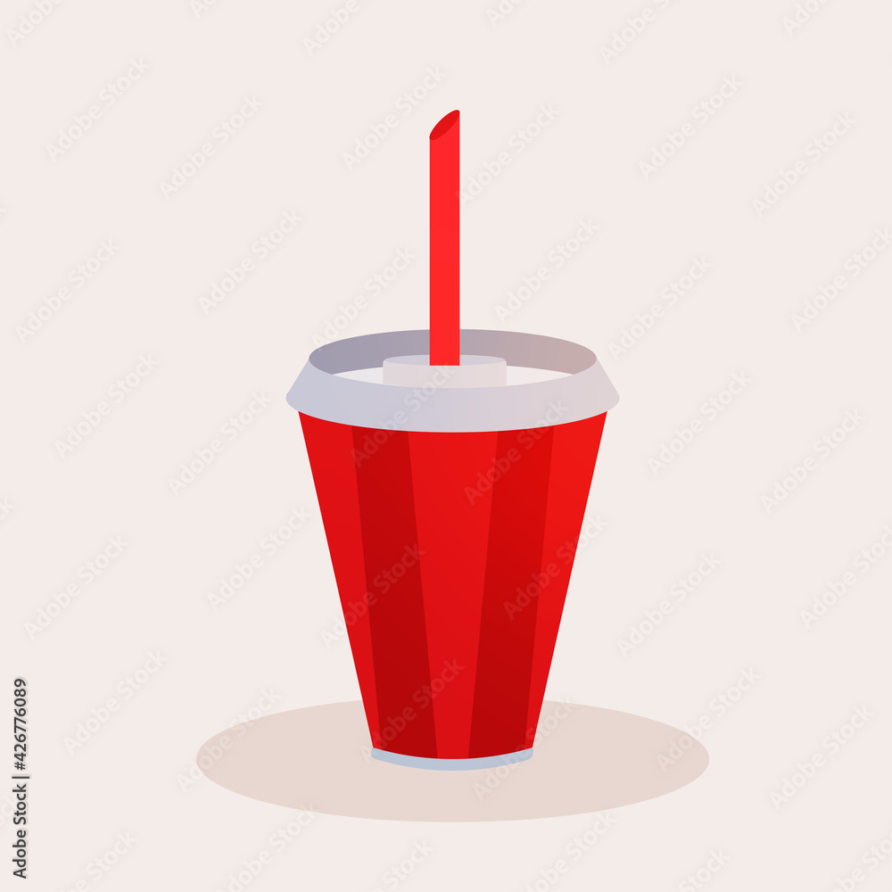 Isolated soda color fast food delivery white background icon- Vector Isolated soda color fast food delivery white background icon- Vector