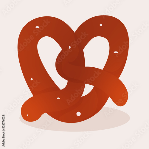 Isolated pretzels color fast food delivery white background icon- Vector