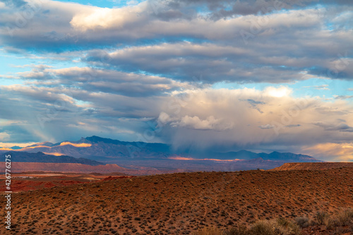 Dramatic Rain on the Plain Storm at Valley of Fire State Park Landscape Views