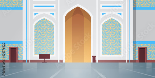 architecture of nabawi mosque building interior muslim religion concept horizontal flat