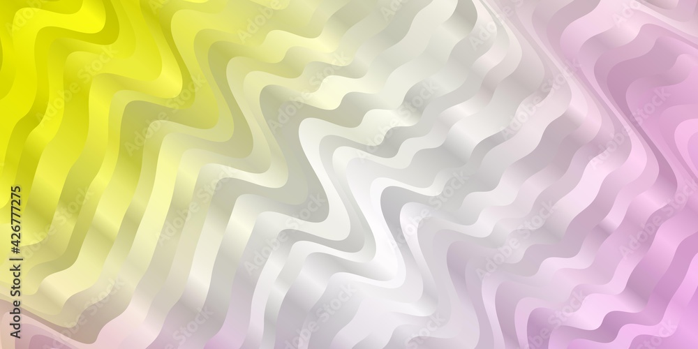 Light Pink, Yellow vector texture with wry lines.