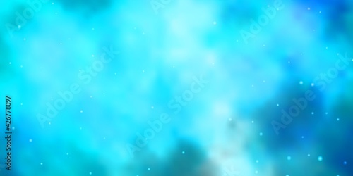 Light BLUE vector template with neon stars.