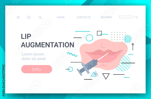 hyaluronic acid lip injection medical cosmetological anti-aging lips augmentation beauty procedure concept horizontal copy space