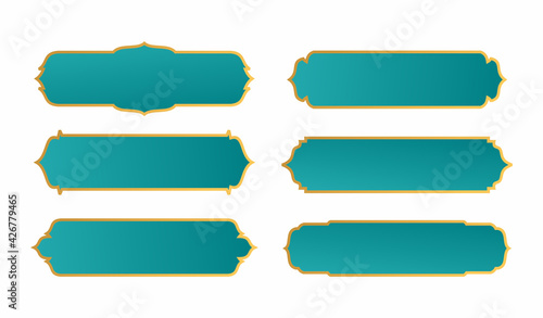 Islamic ribbon in various forms with color