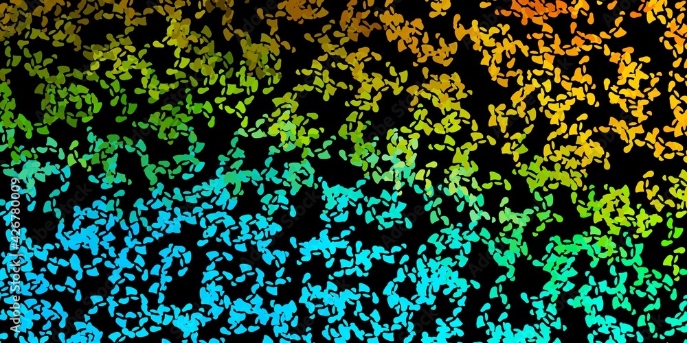 Obraz premium Dark blue, yellow vector background with random forms.